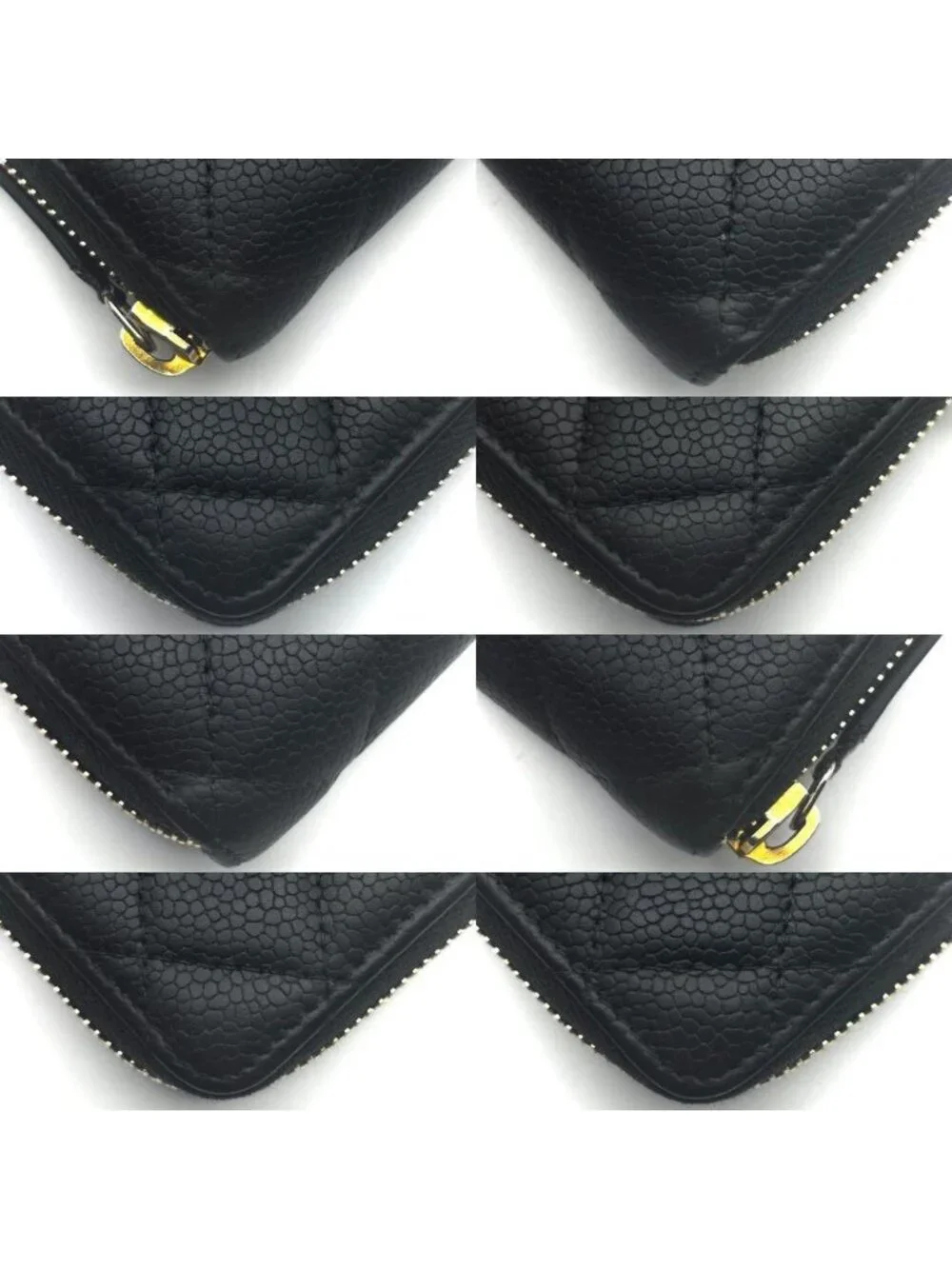 Chanel Wallet Quilted Caviar Round Zip Coin Purse